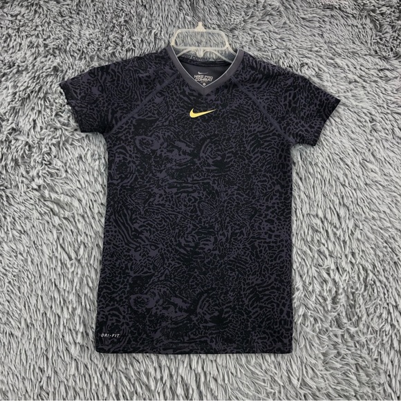 Nike Tops - Nike Shirt Womens Large Pro Combat Purple Cheetah Print Dri Fit Compression